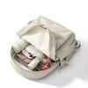 Solid Color Flap Backpack with Front Zipper Pocket Top Handle Adjustable Straps Casual School Daypack