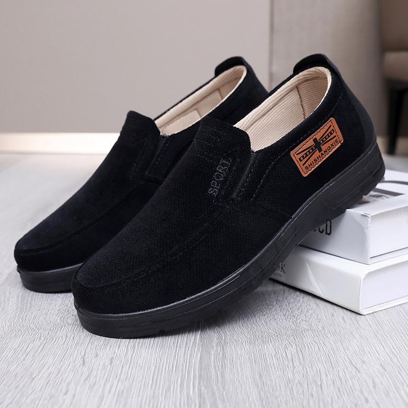 Spring and Autumn Old Beijing Cloth Shoes Middle-aged Men's Versatile Dad Non-slip, Breathable and Comfortable Polyurethane Casual Cloth Shoes