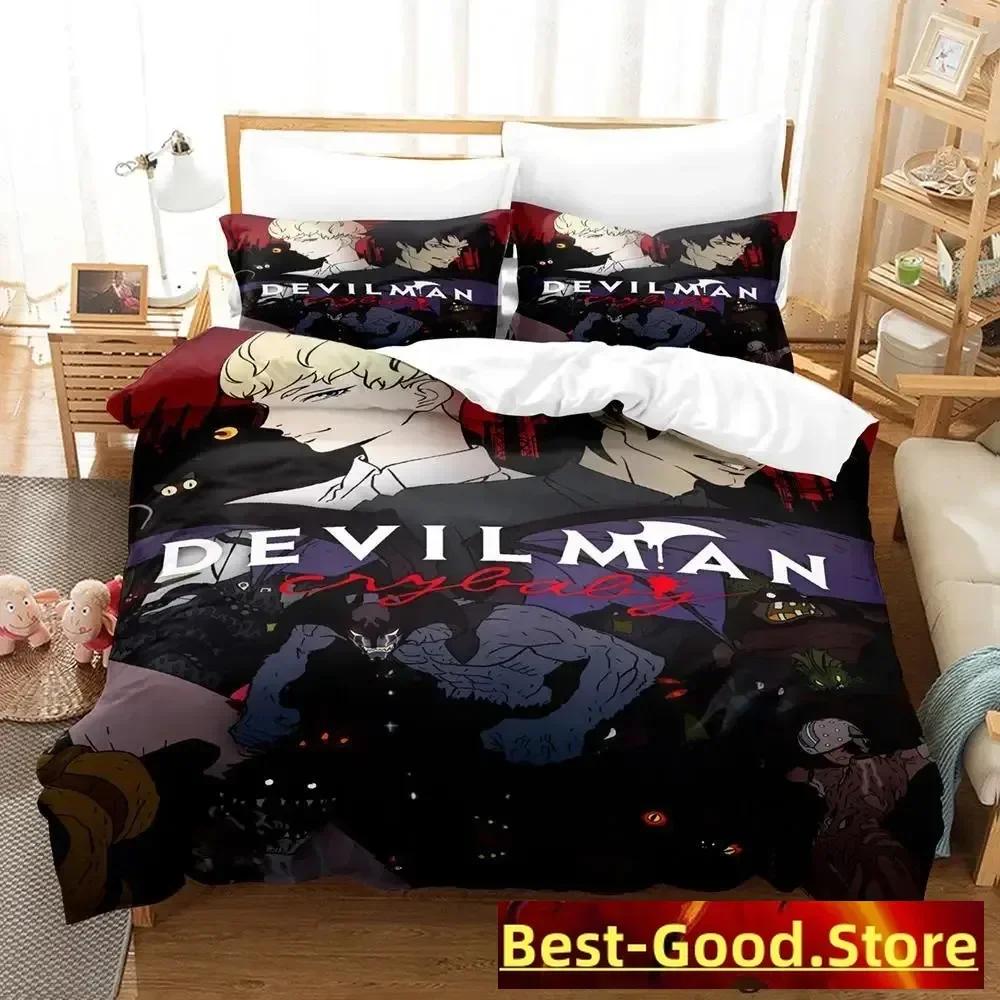 Devilman Anime Parure De Lit Bed Printed Bed Set Duvet Cover Pillowcase Bedding Set Linen Sheet Quilt Cover Full Queen King Size