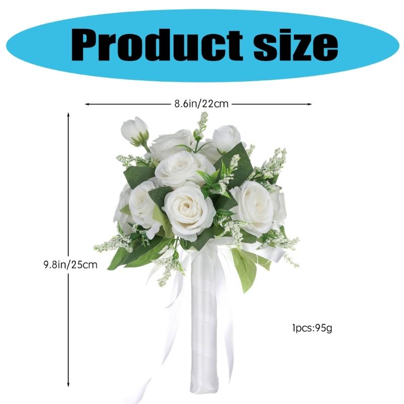 Durability Bridal Bouquet Light Weight Bouquet Handheld Silk Flower Bouquet for Outdoor Wedding Event