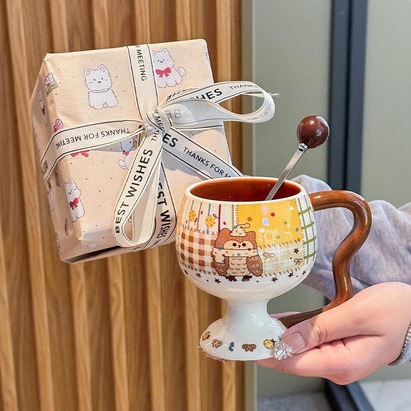 High-Value Cute Ceramic Mug Gift Set for Best Friend or Children - Perfect Birthday Present