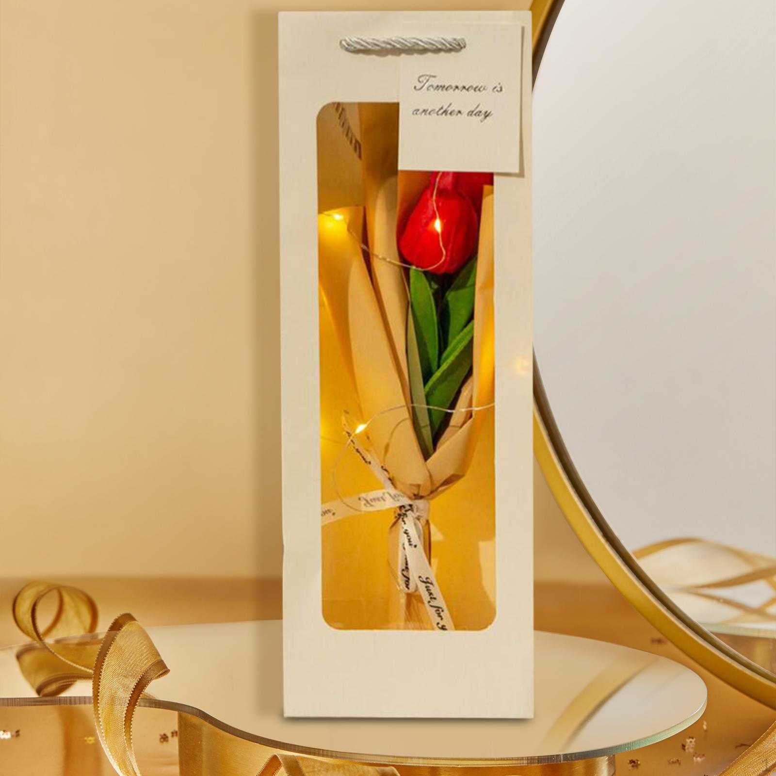 

Штучні Квіти Штучні Букети Настільна Композиція ПУ Тюльпани Вічне Благословення для Матерів червоний