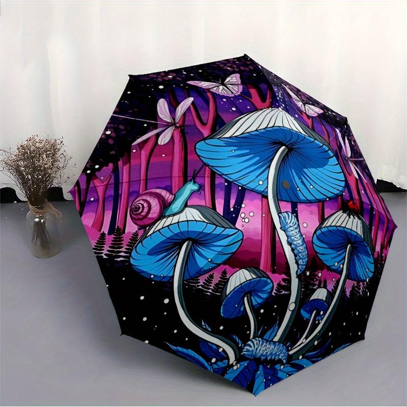 1pc Fantasy Forest Automatic Open/Close, Foldable Compact Umbrella with 8-Rib Shaft, Perfect Gift For Men And Women, Casual Style, Vibrant M