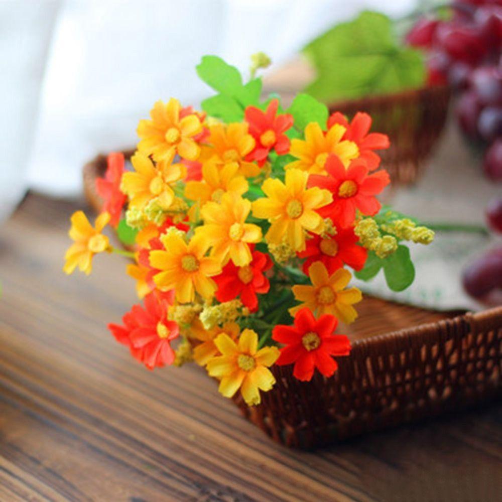 7-pronged Simulation Flower Cute Silk Flower 28 Heads Artificial Daisy Outdoor Floral