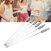 6PCS Lange BBQ Grill Schiebe Grillen Kochen Edelstahl Kebab Flache Spieße