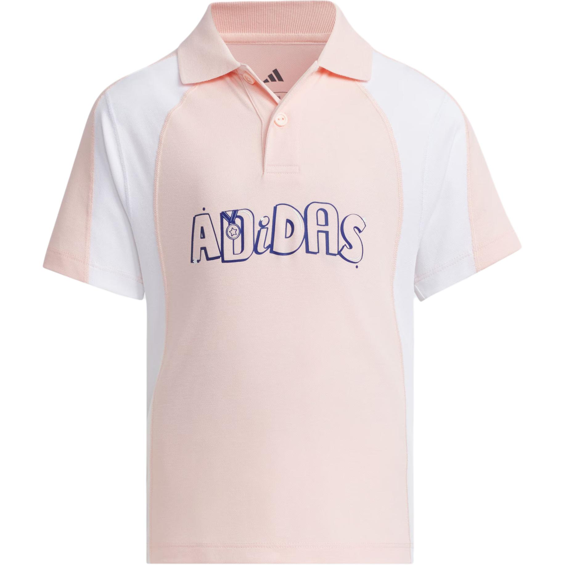 Adidas Polo Shirt Ice Crystal Pink/White Children Aged 3 7 Years Old JM3444 116
