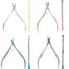 Titanium Cuticle Removal Set: Stainless Steel Nipper, Pusher, Fork, File, Scraper, and Groove Tool