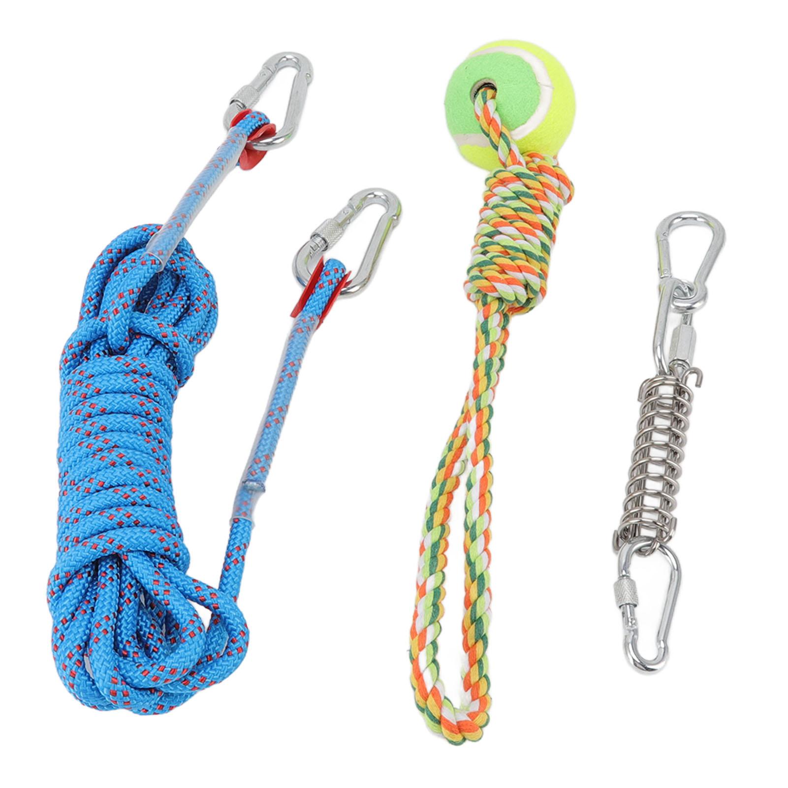 

Spring Pole Dog Rope Toys Interactive Hanging Bungee Dog Toys for Medium Large Dogs 16.4ft