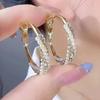 Pearl and Inlaid Diamond Ear Cuff Earrings for Women - Niche Design and Internet Celebrity Style Hoop Earrings
