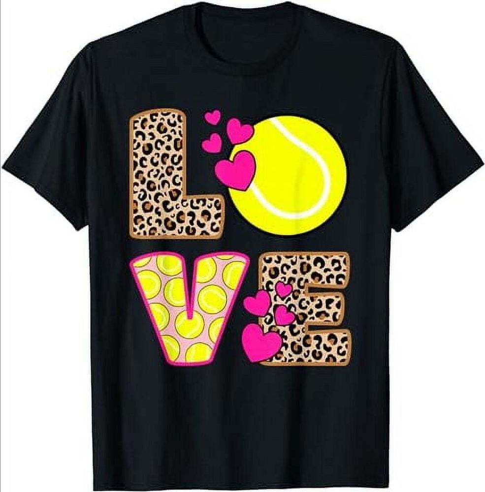 Cute Love Tennis Print Unisex Tennis TShirt