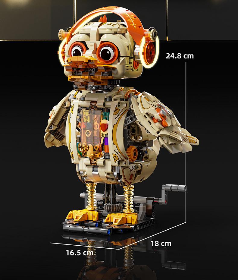 LEGO-Compatible Mechanical Duck Cartoon Model - Children's Assembly Toy Gift