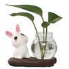 Desktop Glass Planter Vase Holder Small Cute Ceramic Panda Hydroponic Vase Decorative Flowers Plants Pot for Desk Table