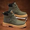 Men's Large Size Snow Boots, Winter Warm, Plus Velvet, Yellow, Thick Sole, Height-Increasing