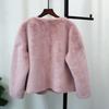 Heavy industry beaded fur integrated jacket autumn and winter new design temperament loose cardigan women