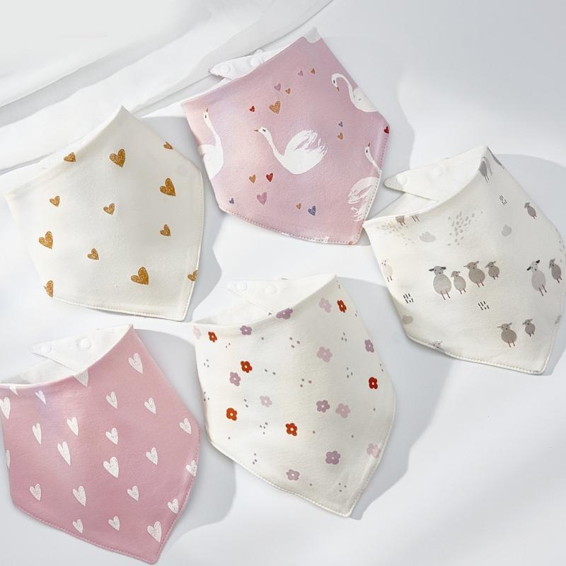 4pcs Stylish Baby Bandana Scarf Infant Drool Bib Waterproof Muslin Bibs Burp Cloth for Newborns Feeding & Drooling