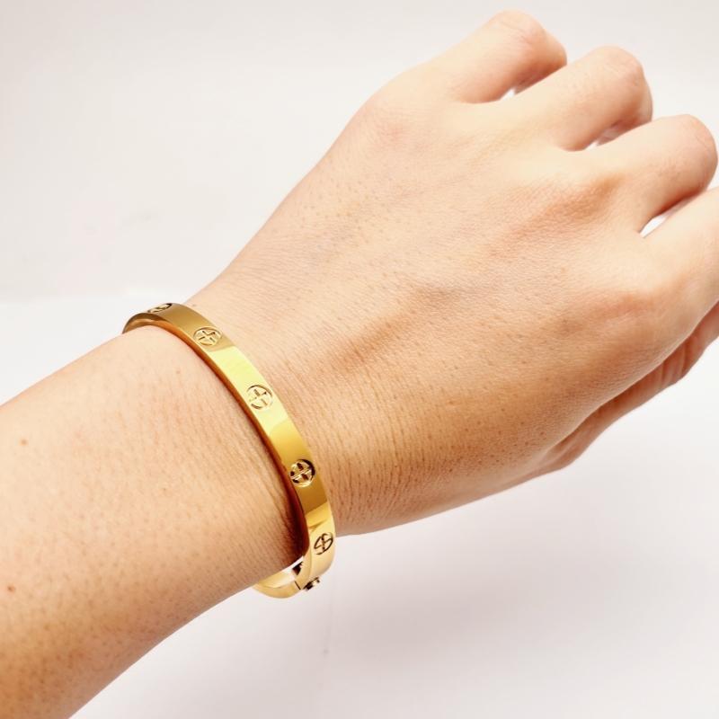 Luxusmarke Schmuck Mode Edelstahl Kreuz Anhänger Luxusschmuck LOVE Armreif SCHRAUBen Armbänder Partnergeschenk