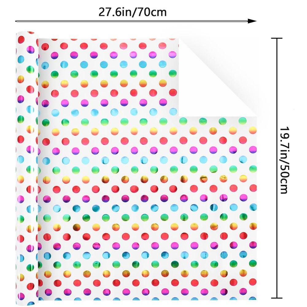 3pcs Rainbow Foil Wrapping Paper Colorful Gift Wrap For Birthday Wedding Party Festival Gift Wrapper