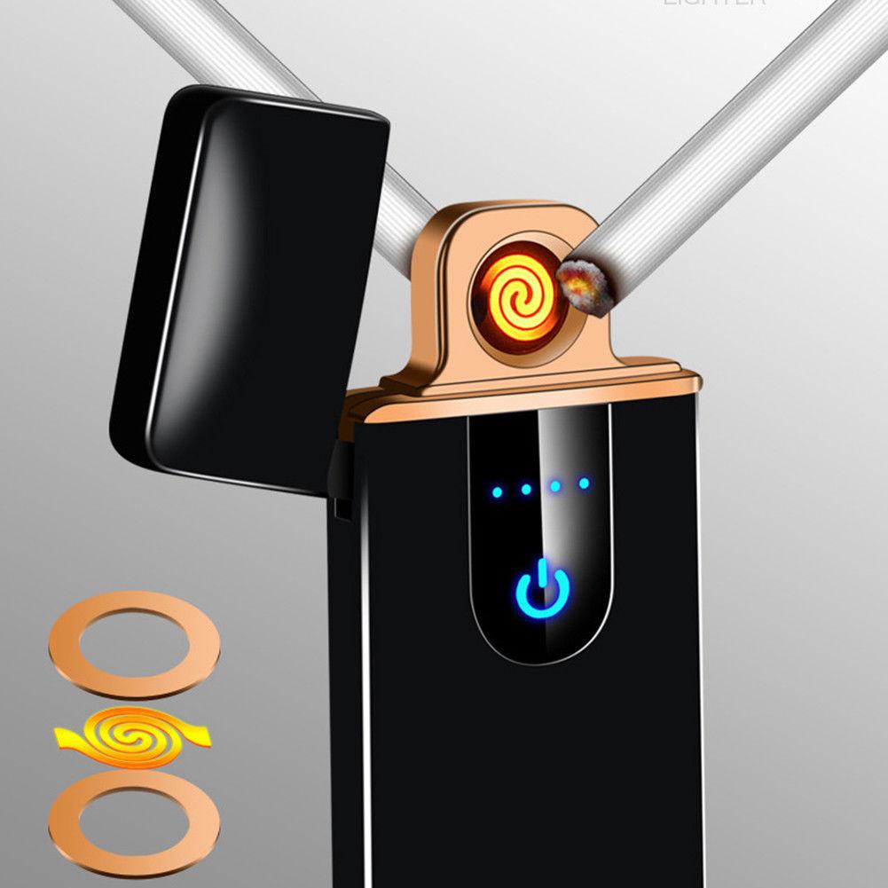 USB Electric Dual Arc Flameless Torch Rechargeable Windproof Cigarette Lighter