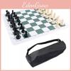 Stylish Chess Set With Faux Leather Pack Bag 65mm King Height And 34cm Board Ideal For Outdoor Games