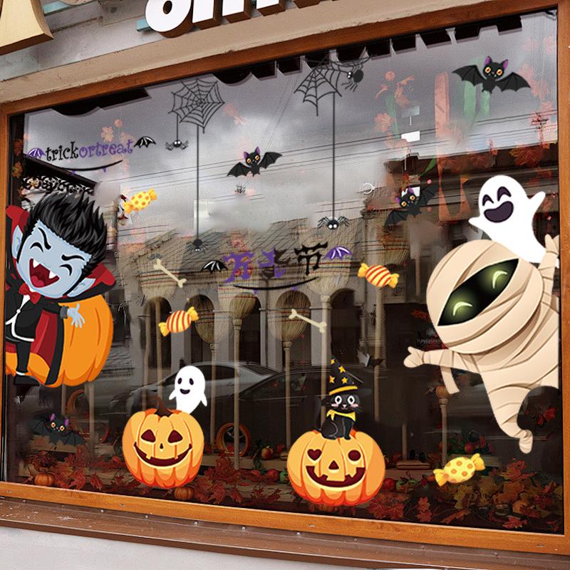 Halloween Window Cling Stickers for Kindergarten & Store Decor