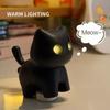 Chaveiro Luz Noturna Gato Preto Fofo Bola de Apertar Gato Brilhante Pingente Mini Gato Miau Brinquedo Sensorial Fidget com Som e Luz LED para Adultos Amantes de Gatos