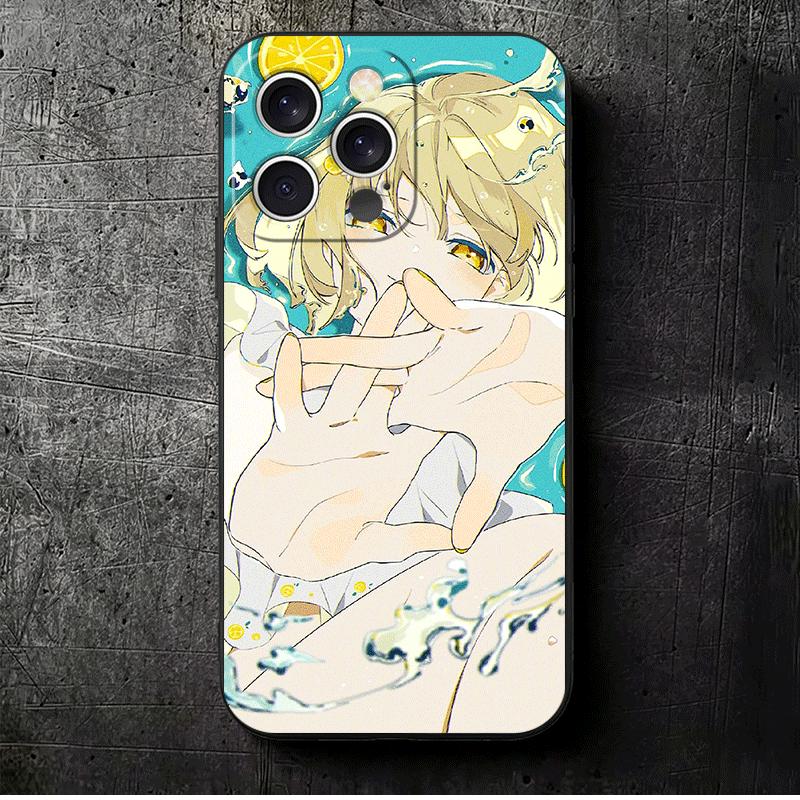 Anime Kwaii Girl Ins Style Soft Phone Case for iPhone 16 16E 17 Air 15 Pro Max 14 Plus 13 Mini 11 12 7 Black Cover Back Shell