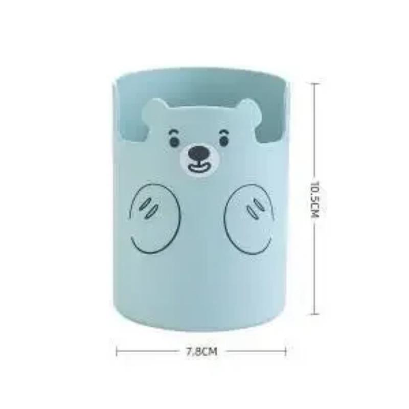 1 Piece Mini Pencil Holder Kawaii Cartoon Animal Bear Stationery Pen Holder Phone Holder Student/Offic Supplies Desk Organiser