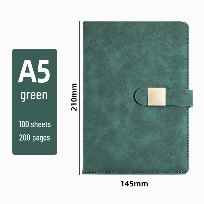 A5 Leather Office Business Diary 2026 Model with Magnetic Buckle Cover