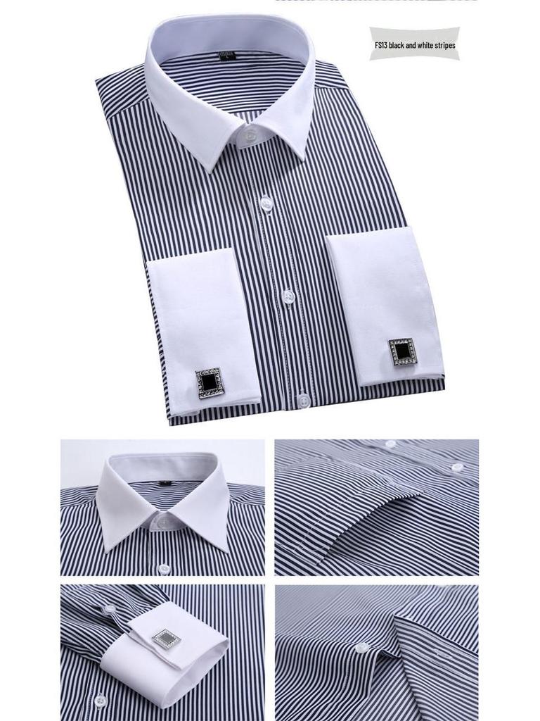 2018 Neuankömmling Herren Übergröße Langarm Businesshemd mit Umschlagmanschette und kundenspezifisch gesticktem Logo