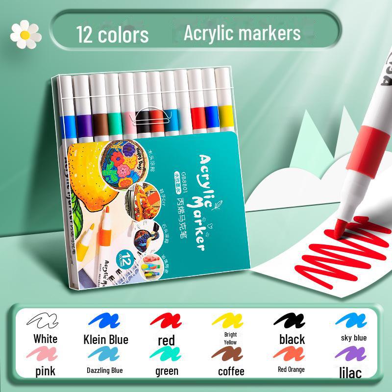 

Двухсторонний акриловый маркер и акварельная ручка для детей и студентов: Штабелируемый, непрозрачный для искусства и живописи