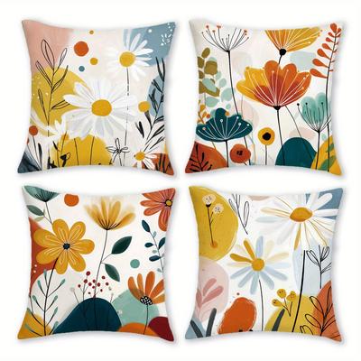 Heimdeko Bunte Kissenbezüge mit floralem Muster für Zuhause Muster Kissenbezug Geeignet für Sofa Schlafzimmer Auto Kissenbezug
