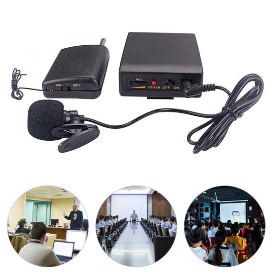 Wireless Receiver Lapel Mini Mic System Collar Clip Microphone