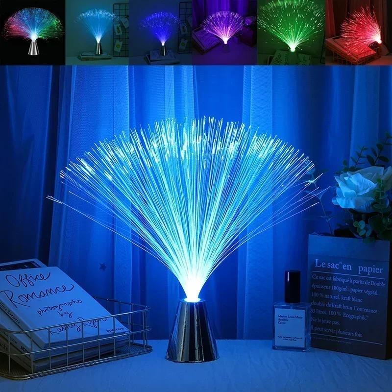Creative Multicolor LED Fiber Optic Night Lamp, USB Powered Starry Sky Light, Color-Changing Atmosphere Lamp for Bedroom Home Decor & Gift