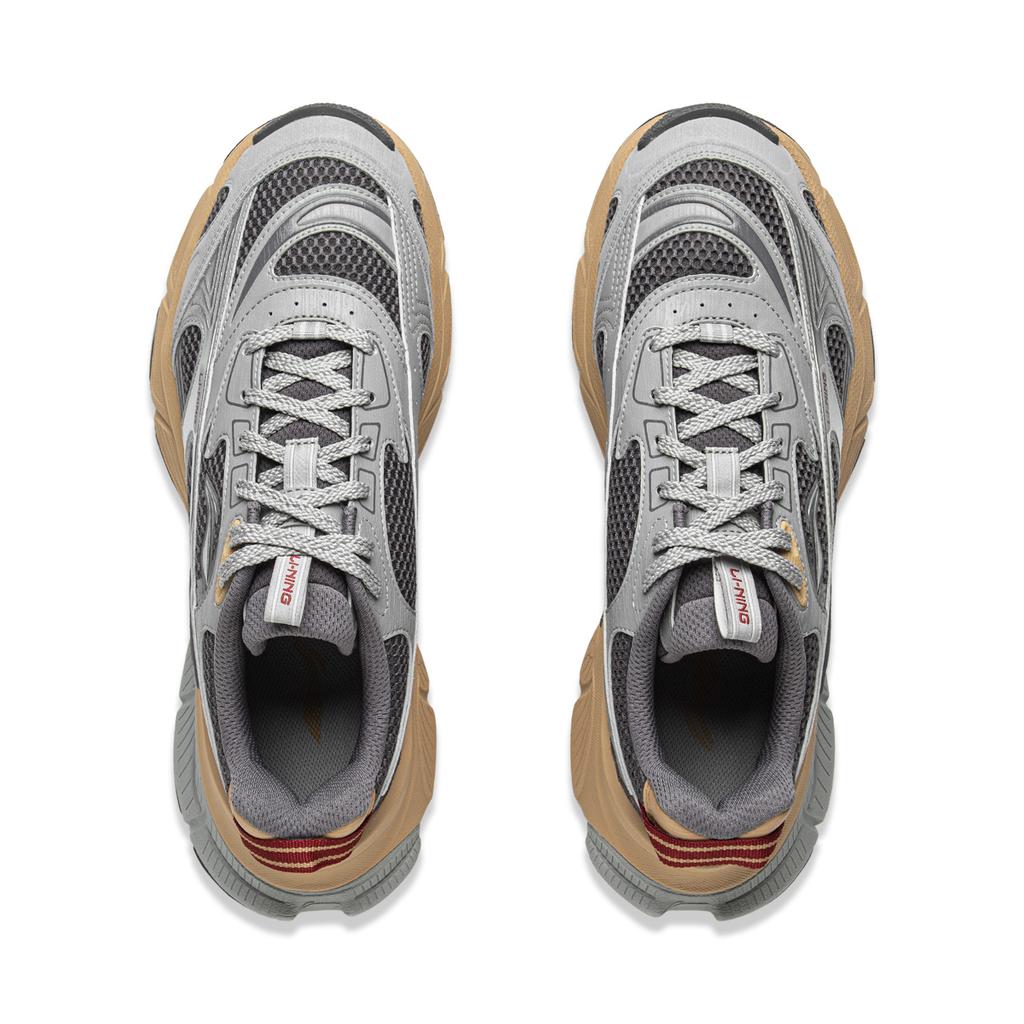 Li Ning Xingji Cushioning Abrasion Resistant Breathable Low top Chunky Sneakers Men's Gray AGCV353-1