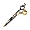 Black & Gold Wolf Head Hairdressing Scissors: Straight, Bang, Serrated, Thinning Styles