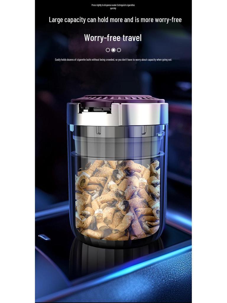 High-End Car Ashtray with Lid - Anti-Ash, Creative Interior Design