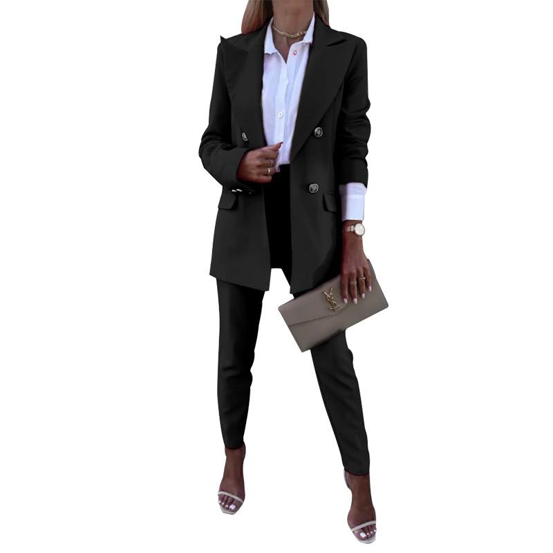 Two Pieces Blazers Clothing Sets for Women Autumn Spring Office Lady Elegant Blazer Suits Long Sleeve Coats and Pencil Pants