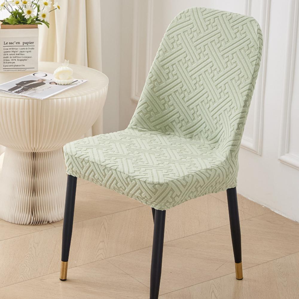 High Back Dining Chair Cover Elastic Spandex Slipcover Jacquard Chair Cover Stretch Jacquard Kitchen Chair Cover Dining Room зелёный