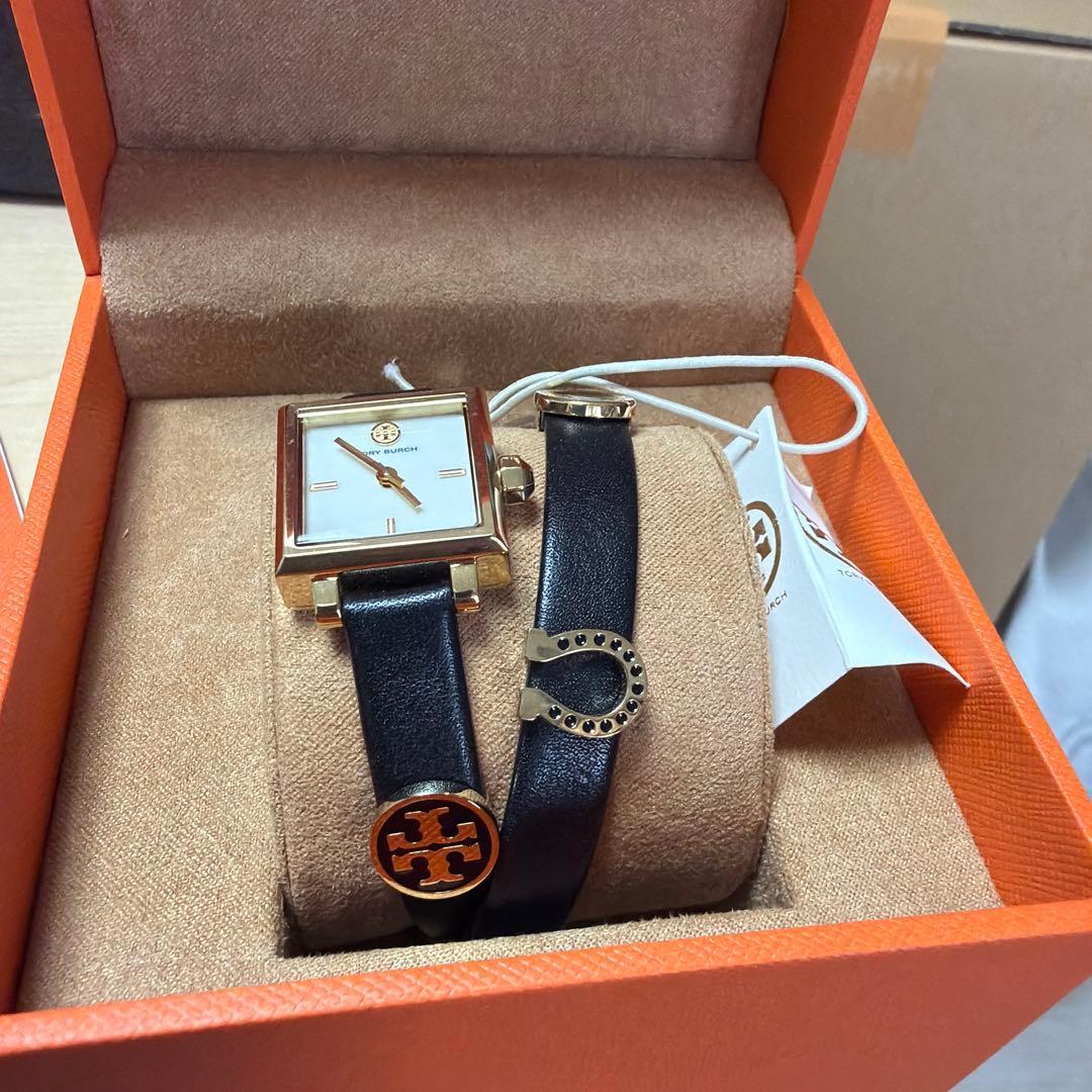 Used TORY BURCH quartz watch black leather