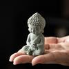 Sandstone Aquarium Buddha Statues Cute Little Monk Figurine Buddha Tea Pet  Desktop