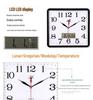 Silent Square Quartz Wall Clock with Perpetual Calendar - Creative, Fashionable Art Design for Living Room