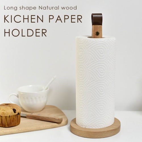 Kitchen paper holder, kitchen paper stand, wooden, natural wood, stylish, cute, Nordic, Korean style, freestanding, kitchen storage, vertical storage,