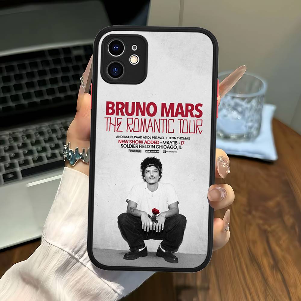 Famous Bruno Mars The Romantic Phone Case For IPhone 16 15 14 11 12 13 Pro Max Plus 12 XS Max Back Cover Matte Case
