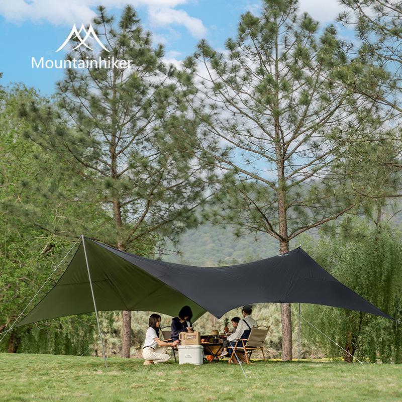 Mountain Guest Wood Canopy: Large Outdoor Rainproof Sunshade Shelter for Camping