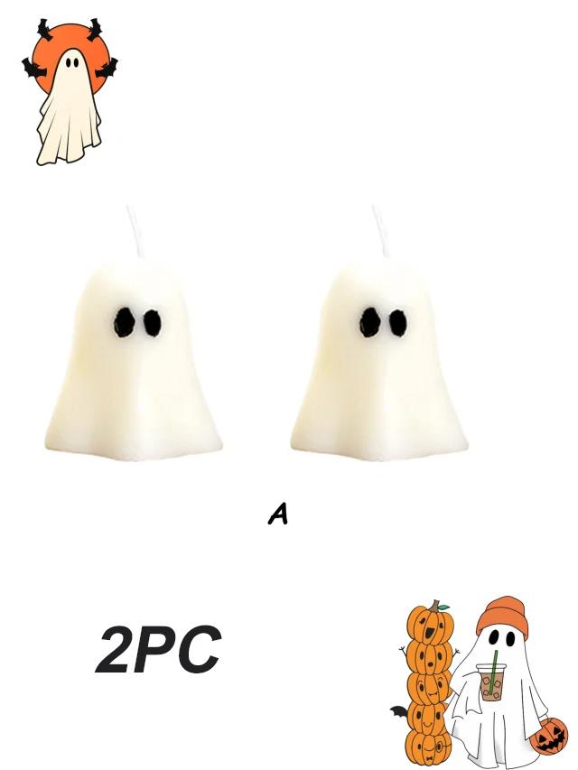 1/2pcs Halloween Ghost Candle Handcrafted Scented Candle Atmosphere Candle With Spooky Design Gift Fragrance Candle Party Decor