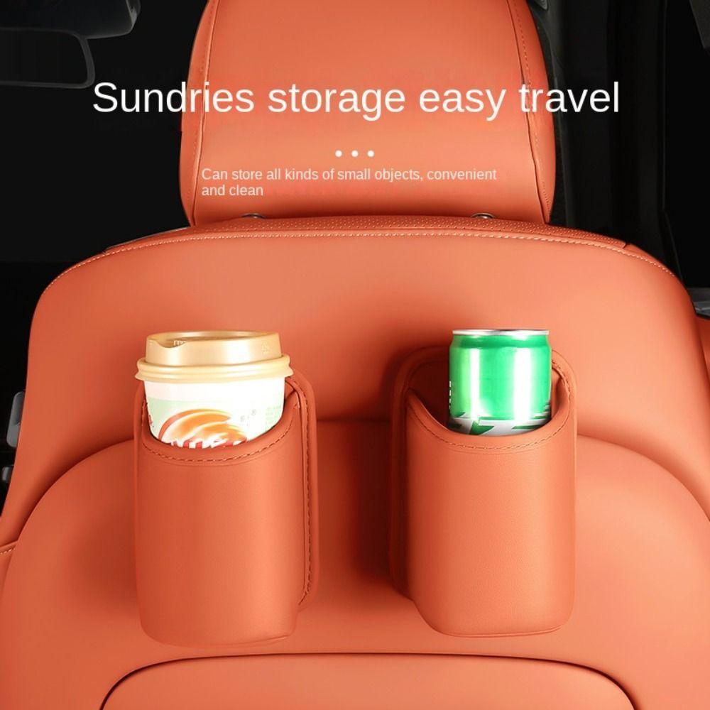 

Storage Bin Automotive Drink Rack Organizer Auto Back Seat Cup Holder Auto Interior Parts коричневий