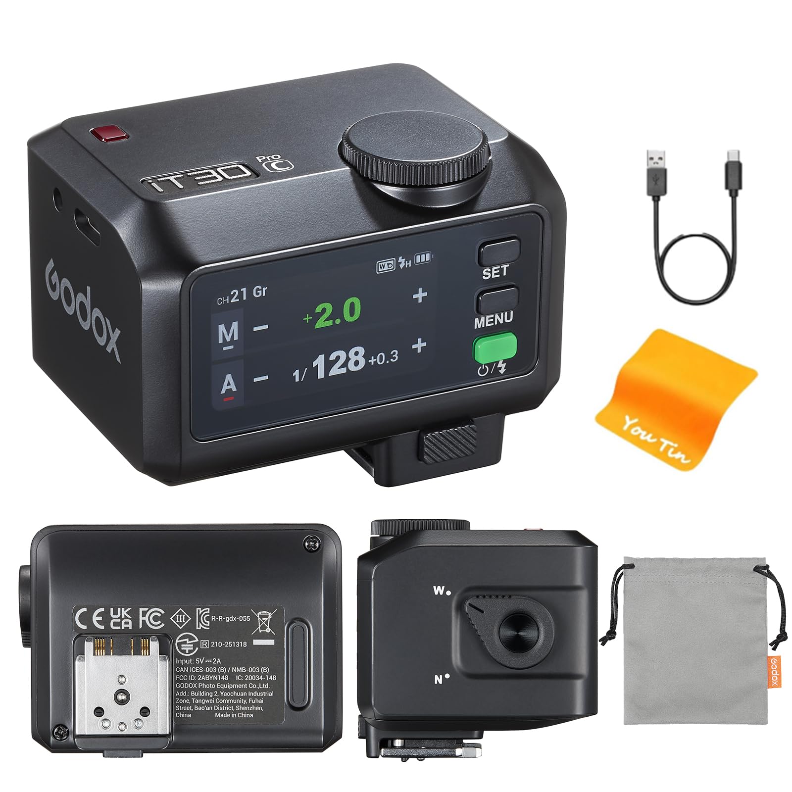 

GODOX IT30PRO C Mini TTL Flash for Canon 560 Compatible with Canon Cameras - GN15/1/8000/2.8-inch Full-Color Touchscreen/Built-in Diffuser/Full-Power