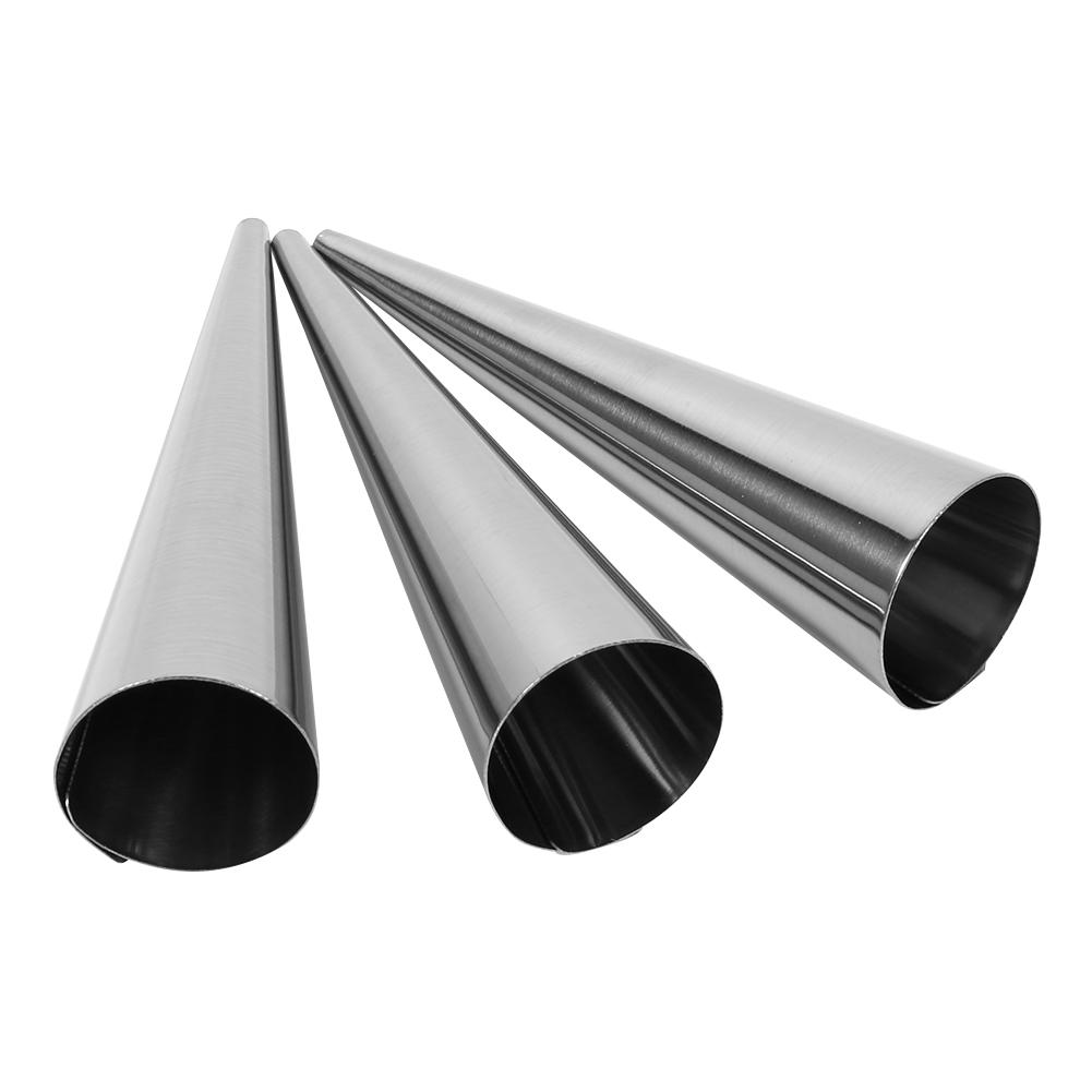 3pcs Pack Stainless Steel NOn Stick Dessert Cannoli Croissant Tubes Baking Tool Mold (L)