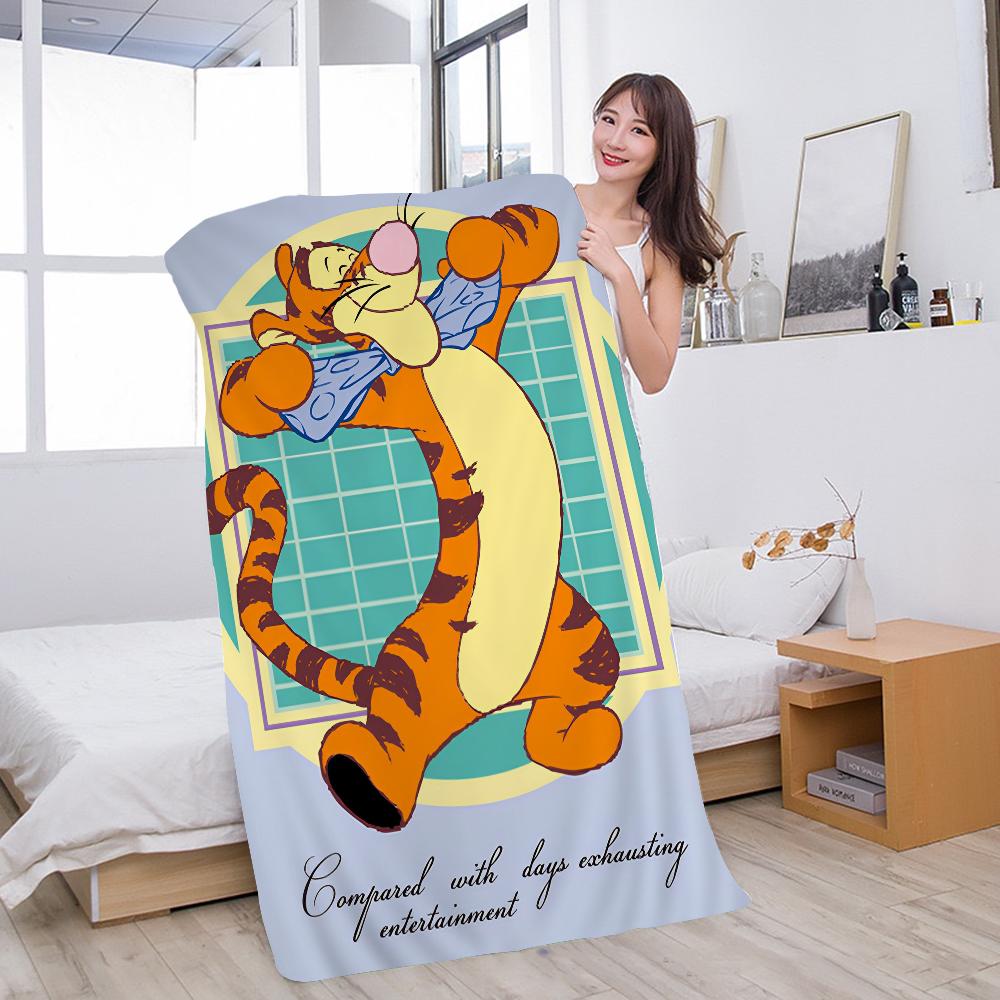 Tigger Anime Movie Beach Towels Shower Towel Sauna Travel Spa Microfiber Quick Dry Gym Accessories Cute Room Decor