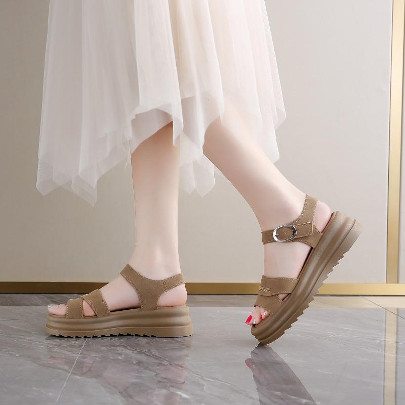 Fashion Women's Sandals Summer New Fashion Retro Thick-soled Platform Sandals Women's Luxury Open Toe Casual Beach Flat Women's Shoes